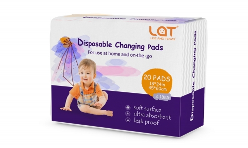 LAT Disposable liners for babies' nappies, 20Pack Soft ultra absorbent,  Leak-Proof Breathable Pad Sheet Protector(18'' 24'')