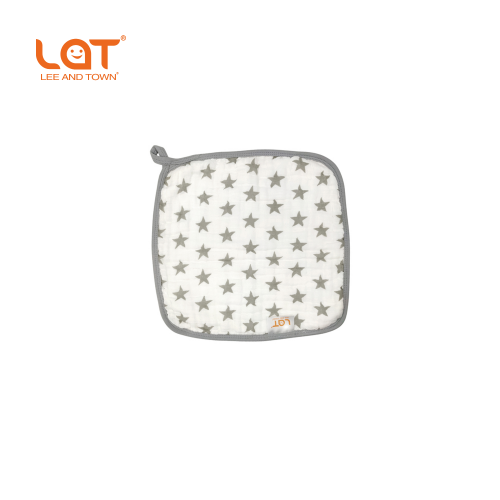 LAT LEE AND TOWN Baby Drool Bibs, 6‑Layer Muslin Cotton Infant Saliva Bib, Star Print Soft Absorbent Teething Bib for Newborn Baby Toddler